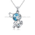 Candy Dog Collier en cristal sterling en argent sterling pour filles